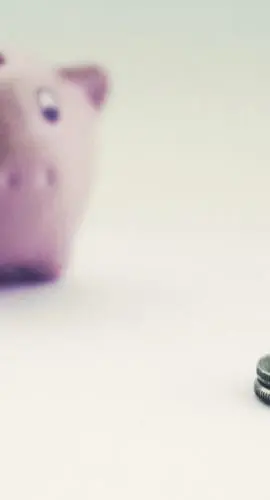 Coins and a piggy bank