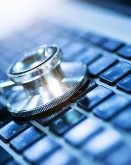 Stethoscope listening to keyboard