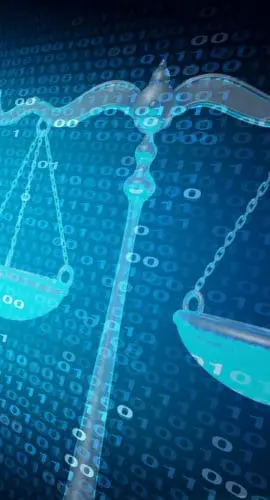 Internet law and cyberlaw as digital legal services or online lawyer advice as a 3D illustration.