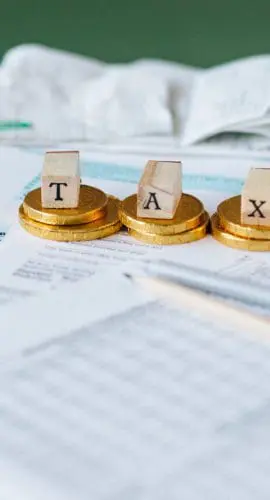 Tax documents on the table